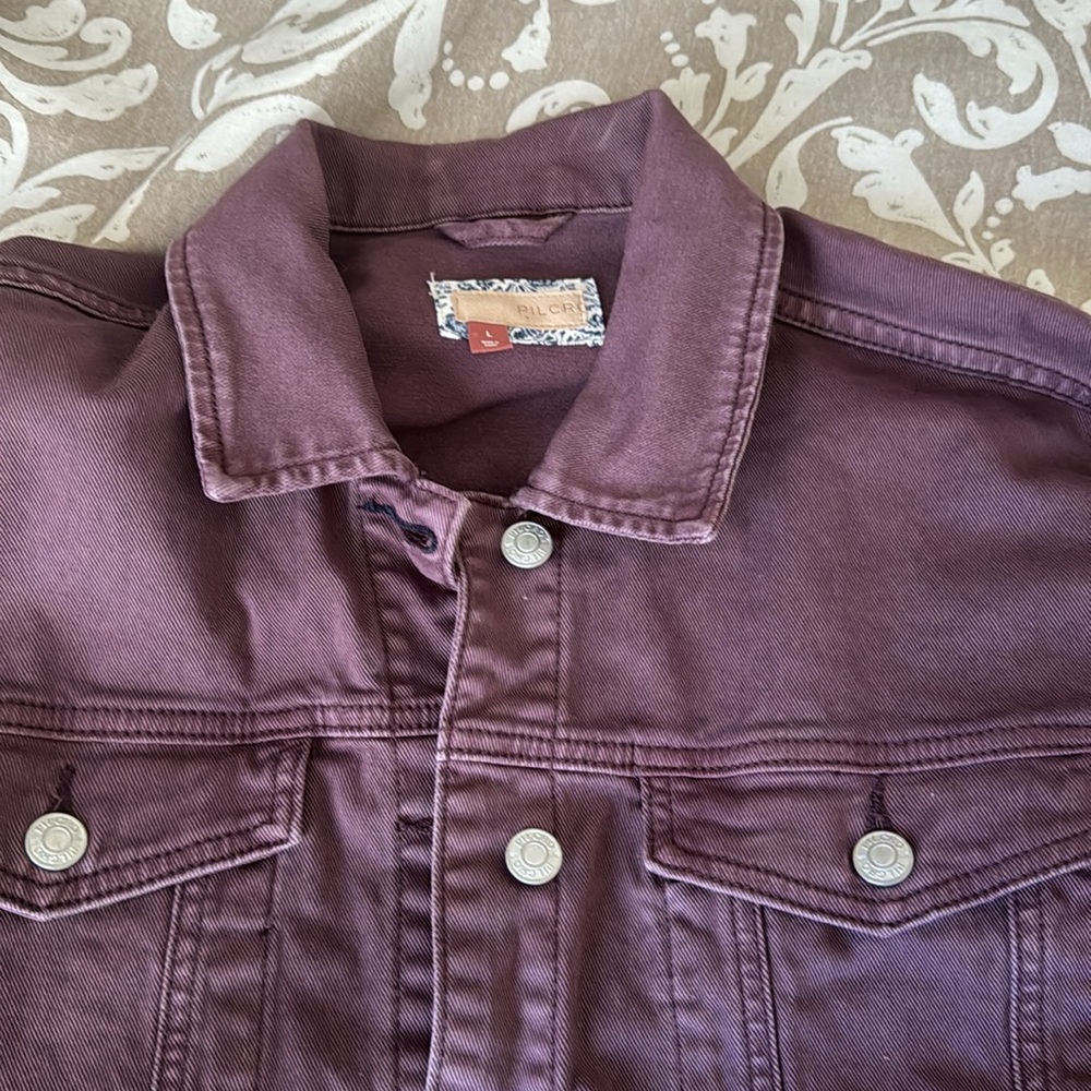 Pilcro Anthropologie Purple Jean Jacket Large New